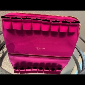 Ted Baker Valentine’s Day Clutch hot pink small with zipper New but no tag